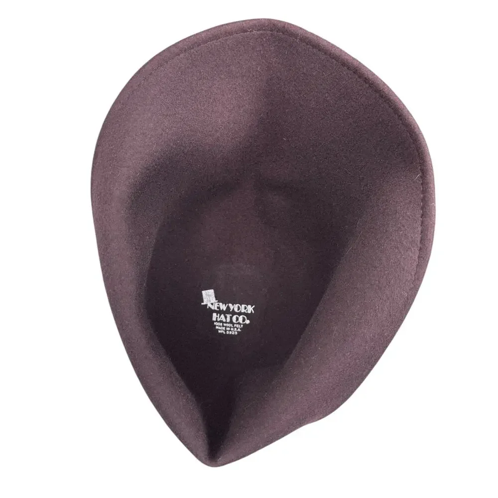 1970s–1980s New York Hat Co Brown Wool Felt Asymmetrical Cloche Hat